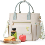 Borsa Insolata per Donne con Disegno di Fiori Rari - Grande Borsa con Isolamento, Molteplici Tasche e Cinturone Rimovibile per Ufficio/Picnic Regali di Natale per Donne