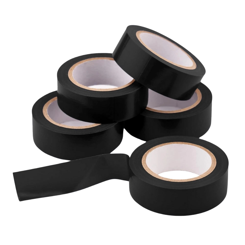 Kit nastro isolante in pvc autoestinguente multicolore per impianti sicuri *** colore nero, dimensioni 19 mm x 25 mt ...