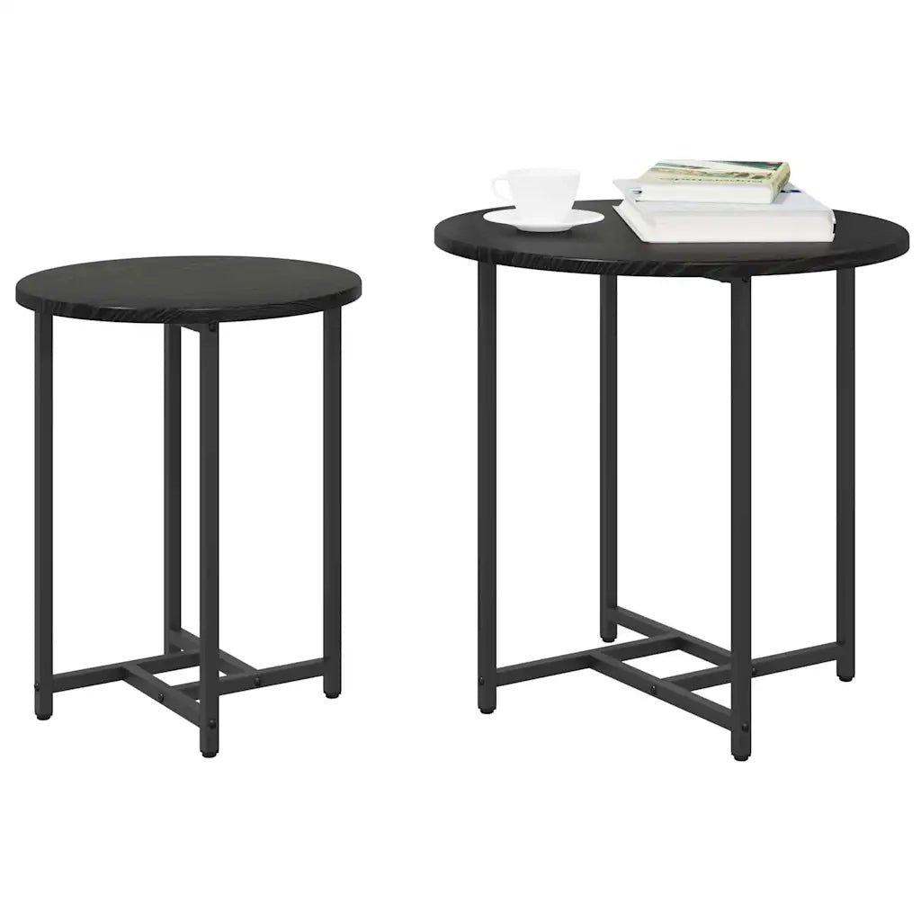 Set tavolini 2 pcs Rovere Nero 869696