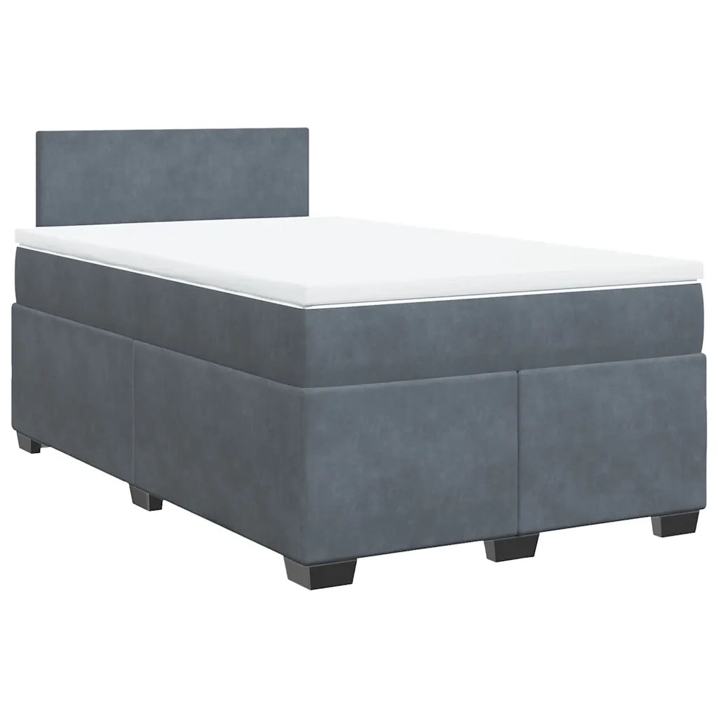 Giroletto a Molle con Materasso Grigio Scuro 120x200 cm Velluto 3288577