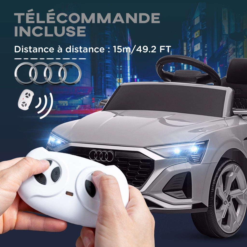 Auto elettrica per bambini Audi Q8 e-tron Sportback 12V telecomando, fari ¨C zephmum ¨C Grigio