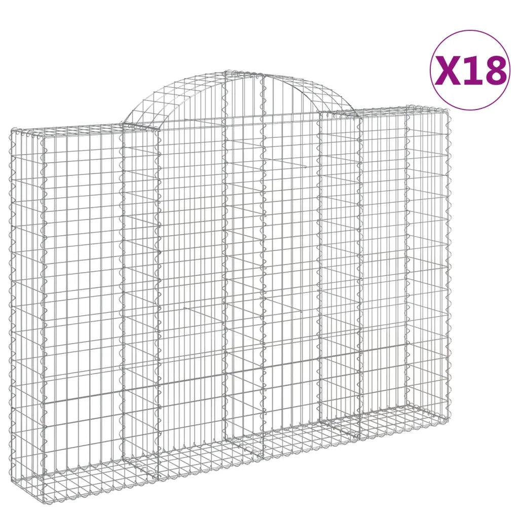 Cesti Gabbioni ad Arco 18 pz 200x30x140/160 cm Ferro Zincato 3146166