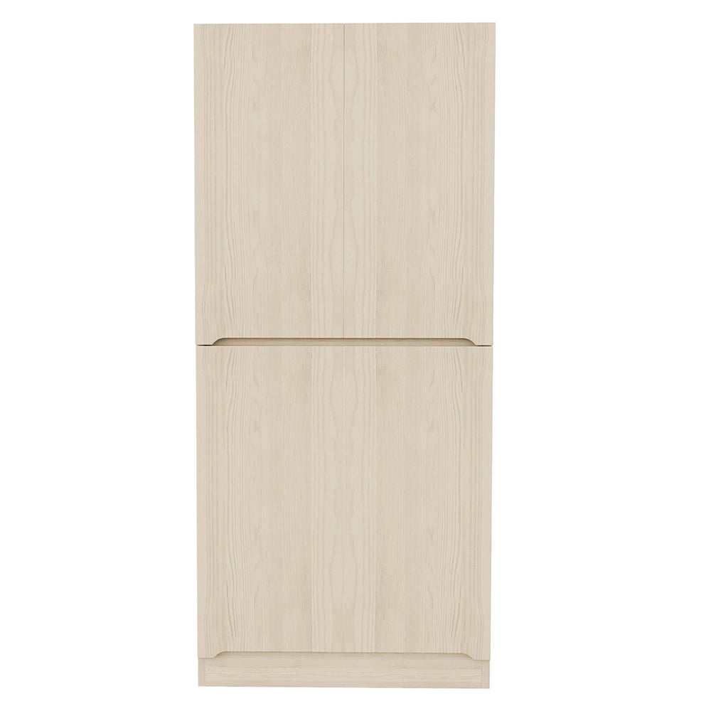 Armadio 2 ante 70x40x170 cm - Xylo - con piccolo ripiano, colore legno naturale