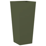 Fioriera | Cassetta per fiori | Vaso da Giardino Verde Oliva 35x35x75 cm in Acciaio