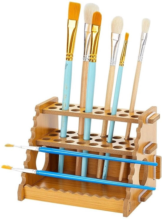 Organizzatore per pennelli da 40 - Stand per scrittura/cancelleria - Supporto per pennelli in posizione verticale - Borstelli per trucco/cosmetici - Organizzatore per matite/pennarelli - Dimensioni 135x90x91,5mm - Organizzatore per pennelli