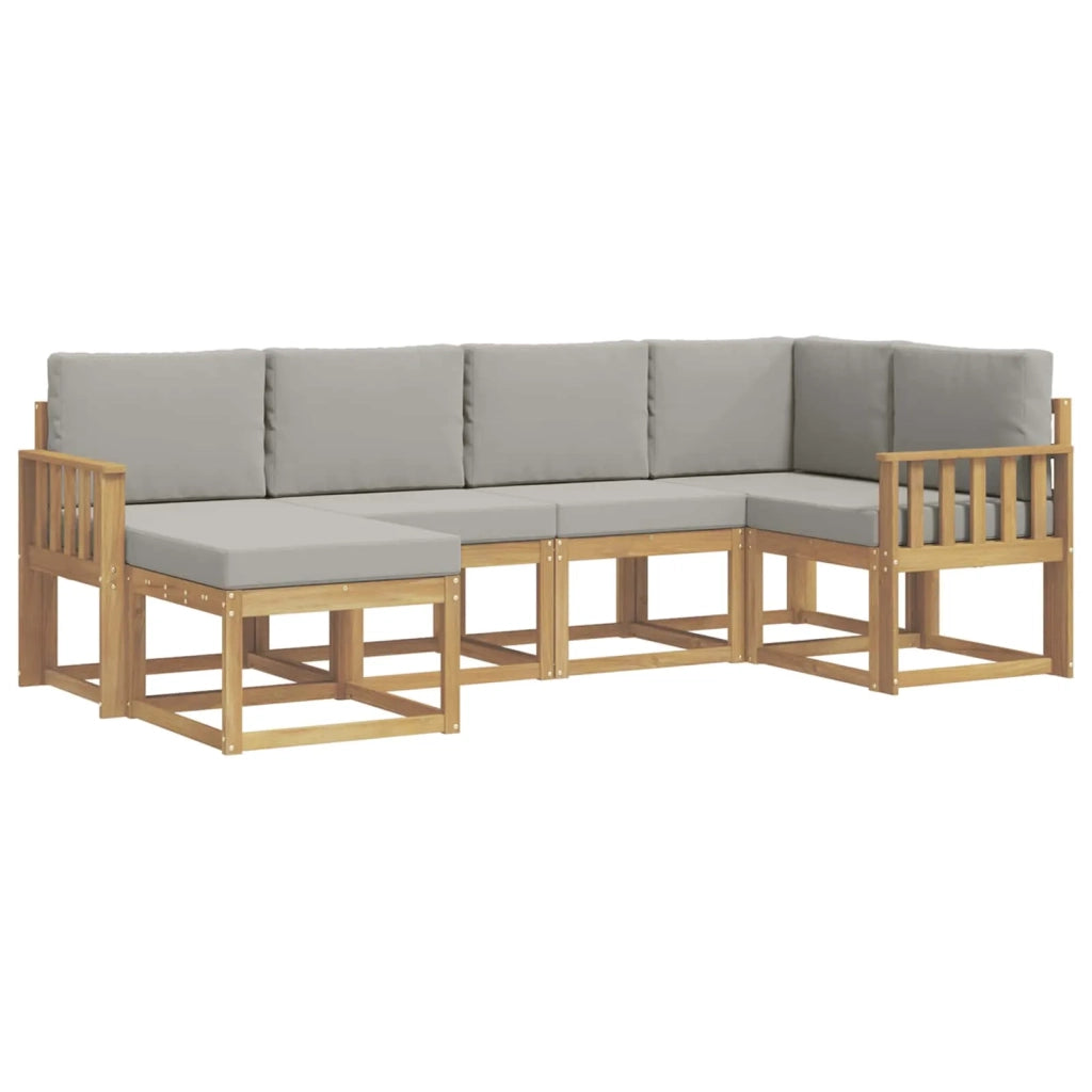 Set di divani da esterno 6 pcs Bianco e Grigio Chiaro 3387870