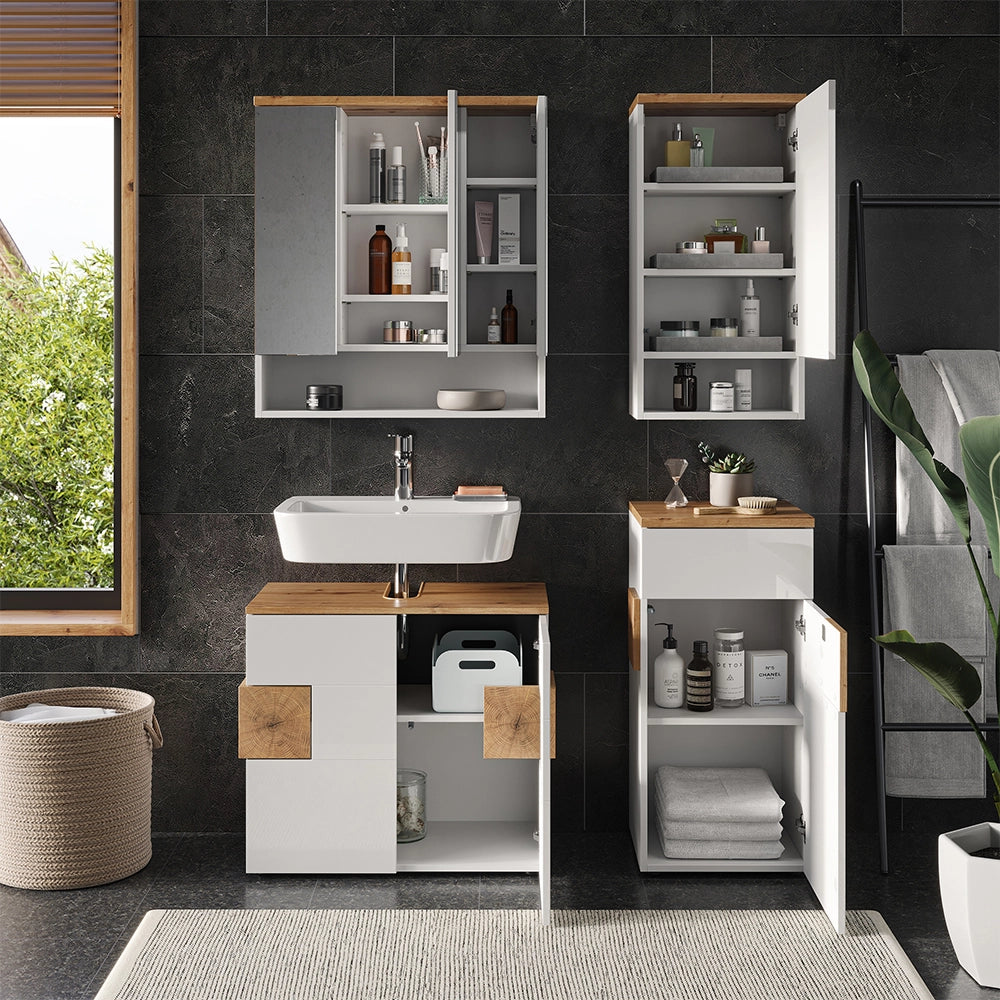 Vicco Set di mobili da bagno Bianco 4 parti