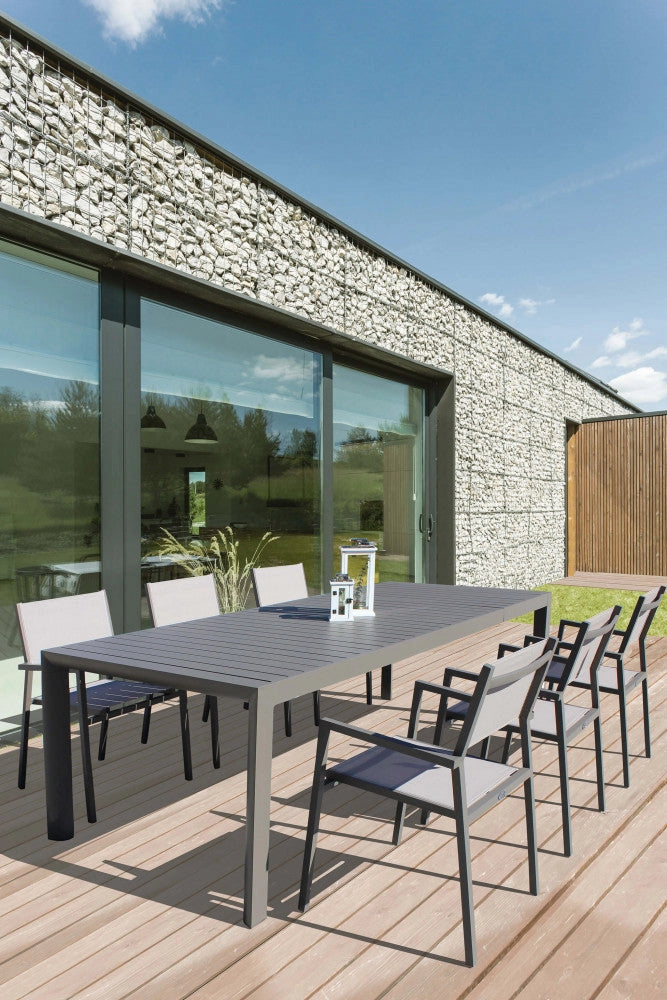 Tavolo Allungabile Houston 160/240x100x74 h cm in Alluminio Taupe