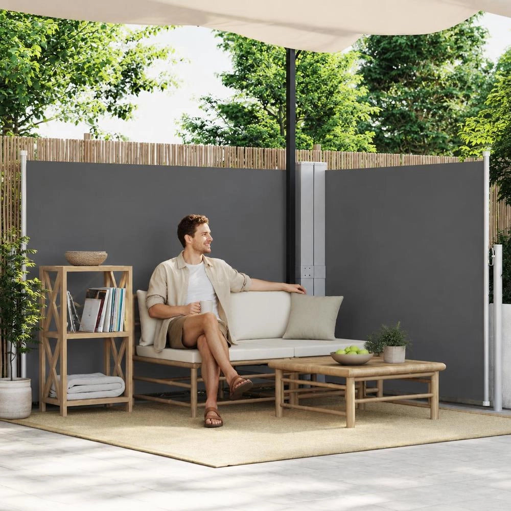 Extendable Side Awning, Anthracite, 140 X 600 Cm