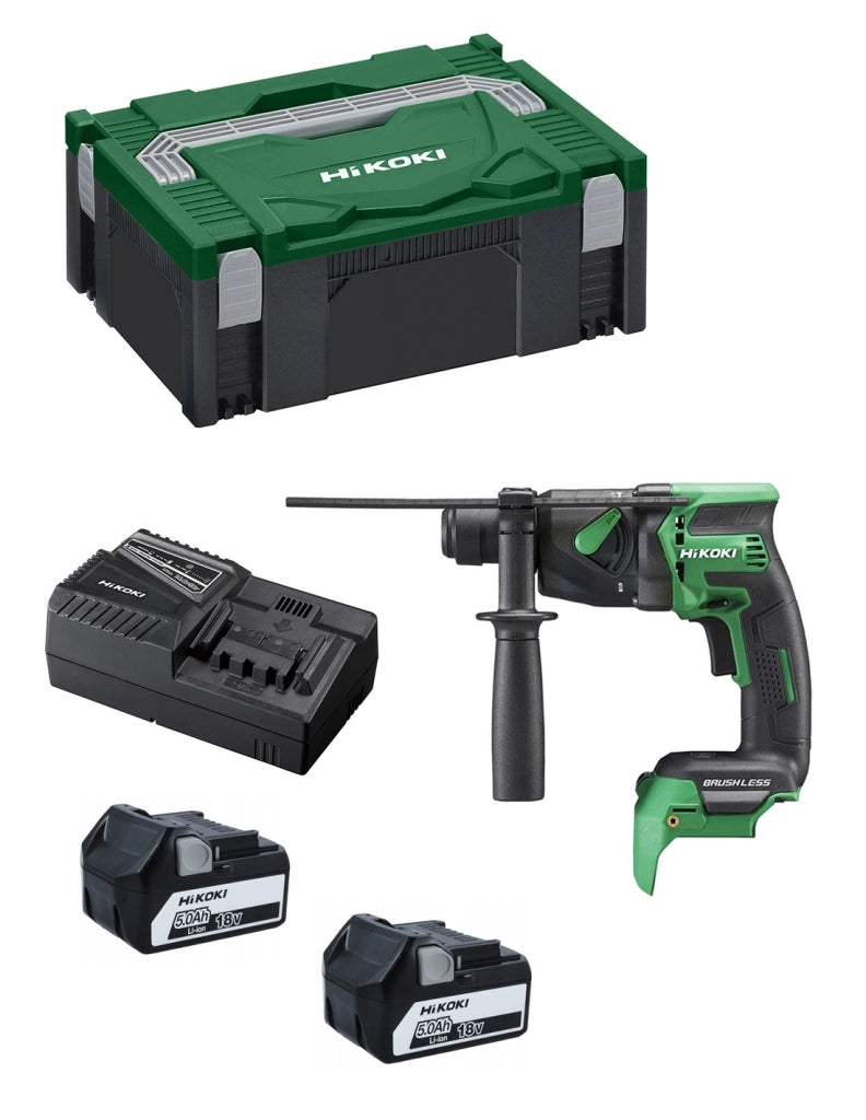 Martello Perforatore HIKOKI DH18DPBWPZ (2 x 5,0 Ah + UC18YFSL + Valigetta HSCII)