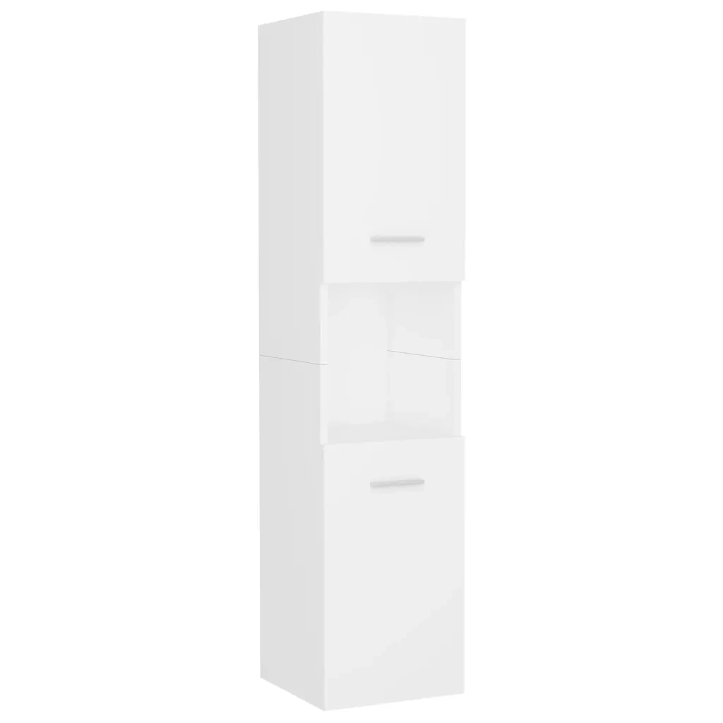 Armadio da Bagno Bianco 30x30x130 cm in Truciolato