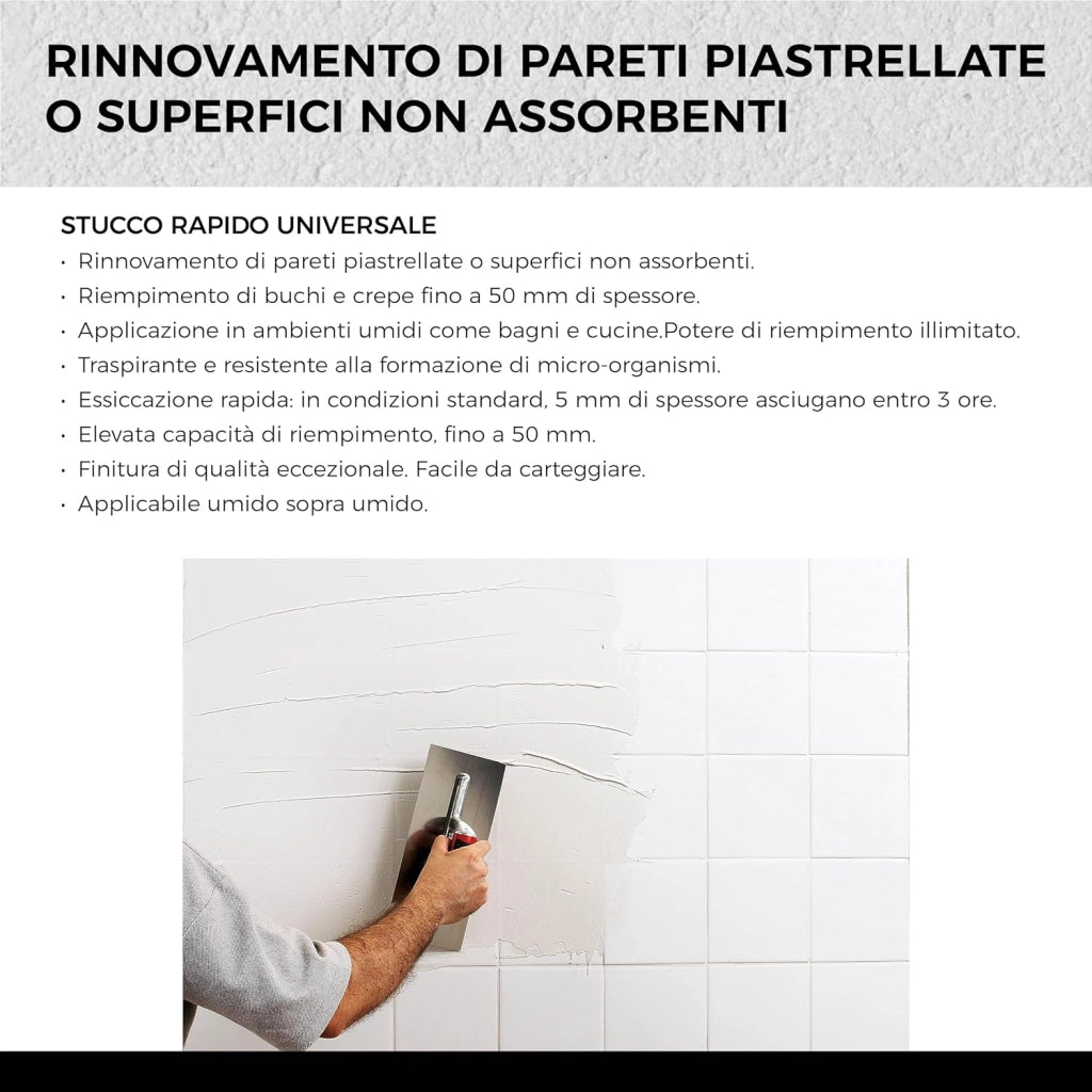 Aguaplast express stucco in polvere extra rapido per ambienti umidi 4 kg