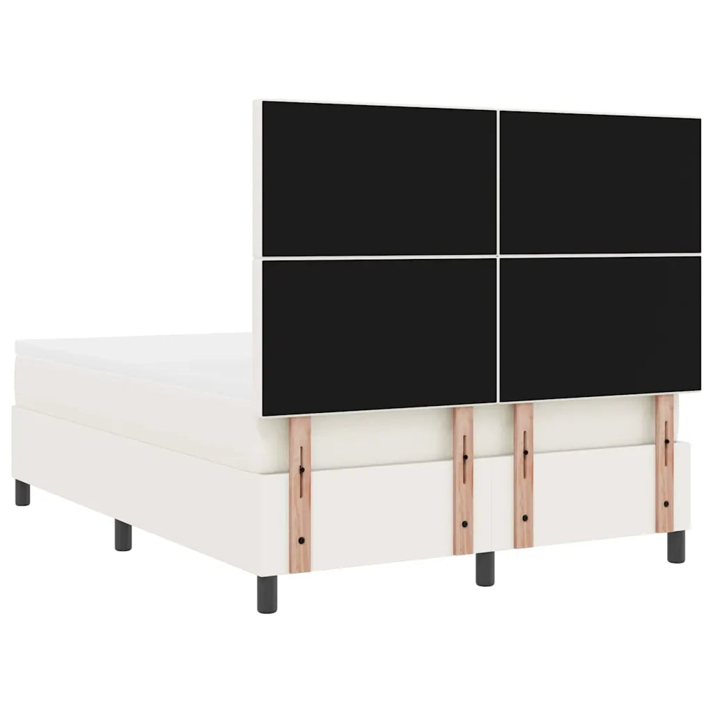 Letto a molle Crema e Bianco 160 x 200 cm Tessuto in Cords 3337565