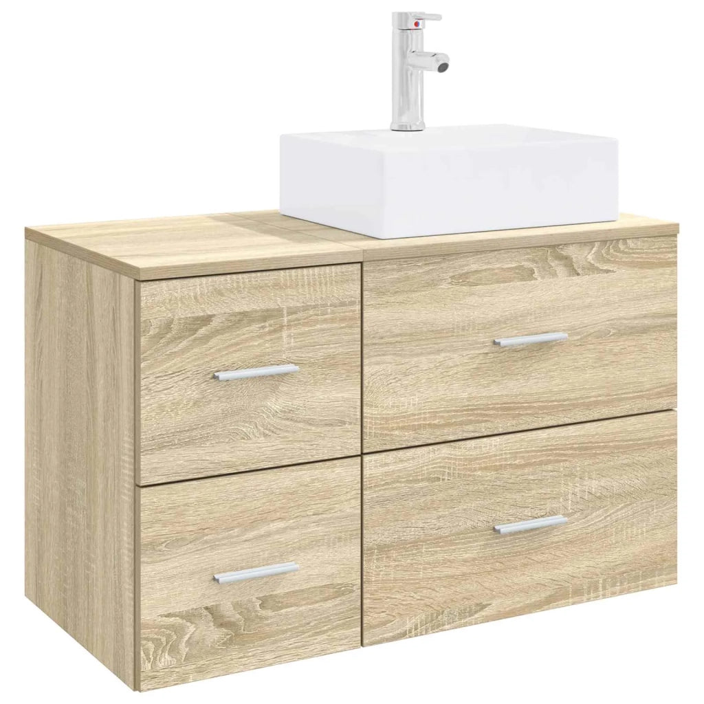 Set di mobili per il bagno 2 pz Rovere Sonoma 3403970