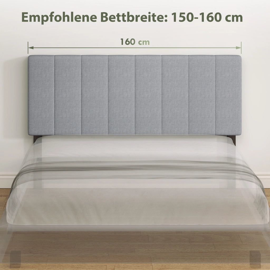 Testiera regolabile in altezza con gambe in metallo ¨C zephmum ¨C 160x10x106 cm Grigio