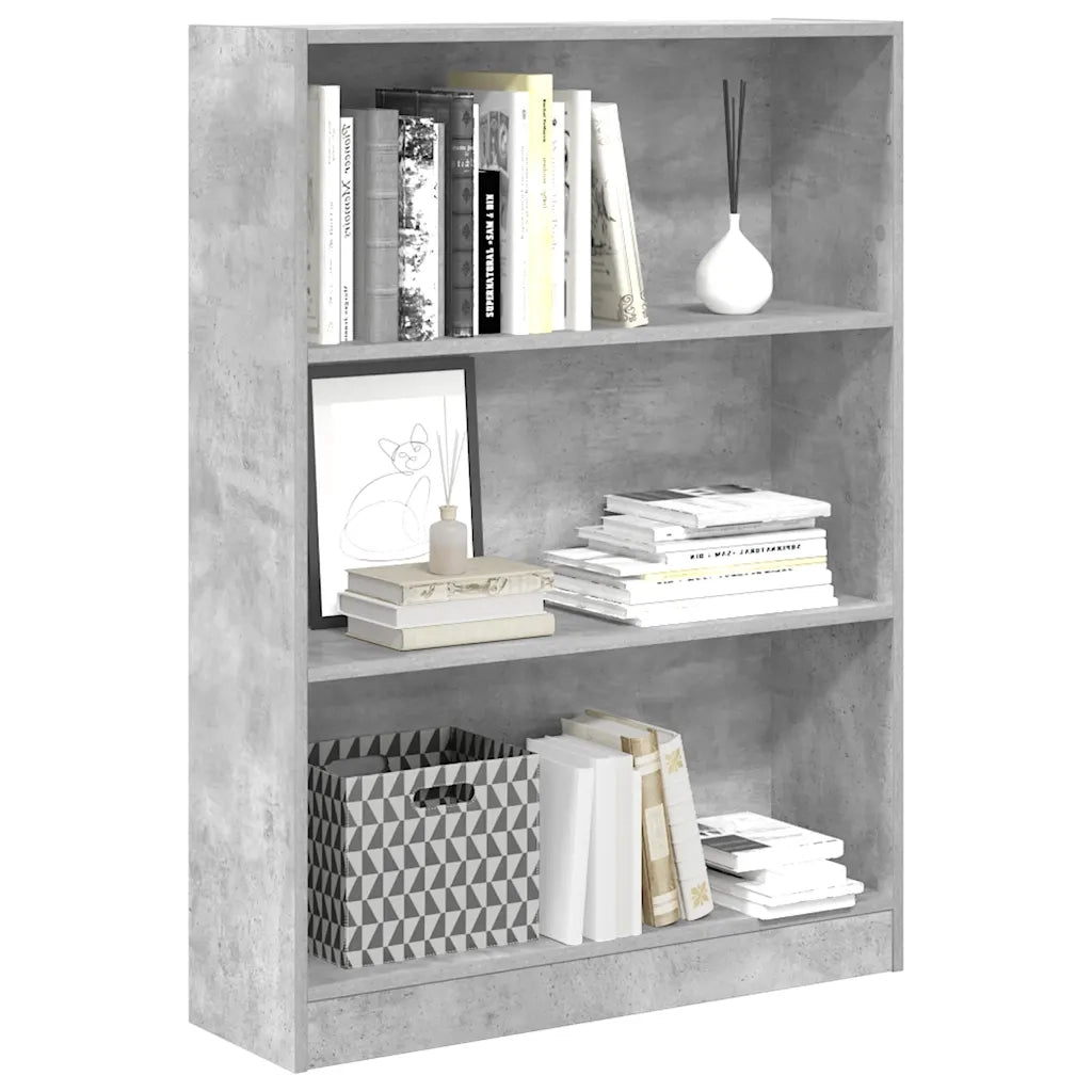 Libreria Grigio Cemento 80x24x109 cm in Legno Multistrato 857838