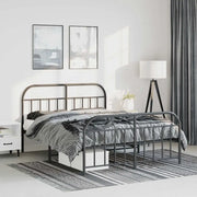 Giroletto con Testiera e Pediera Metallo Nero 135x190 cmcod mxl 129217