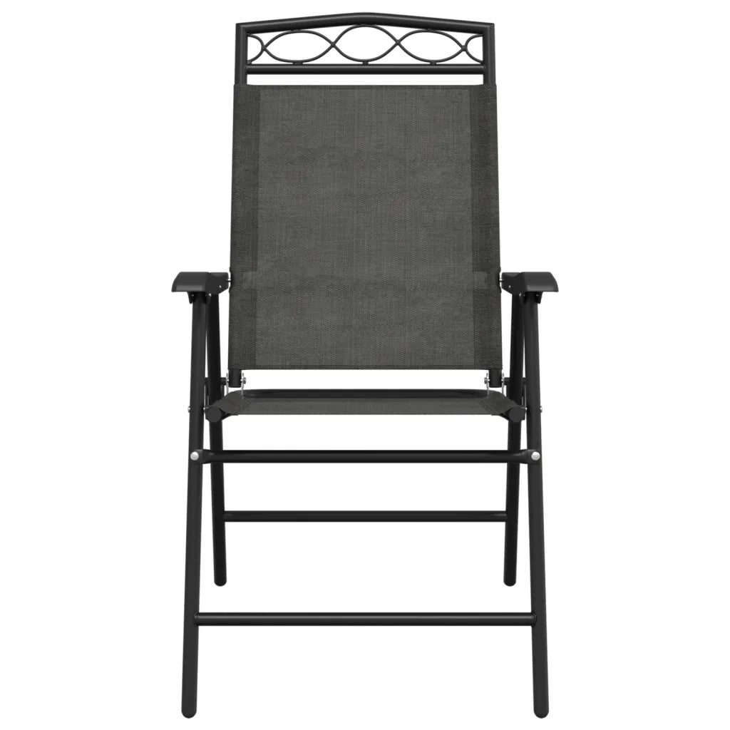 vidaXL Sedie Giardino Pieghevoli 4 pz Grigio Mélange Acciaio Textilene