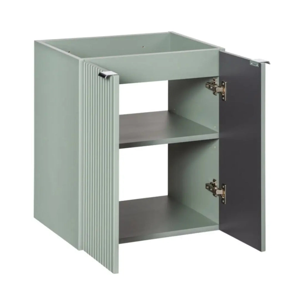 Set ELVINA 140cm: mobili sotto lavabo con cassetti e armadietti + piano per lavabo + due lavabi da appoggio marmorizzati