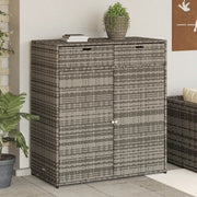 Armadietto Portaoggetti Giardino Grigio 105x55x113cm Polyrattan 365565