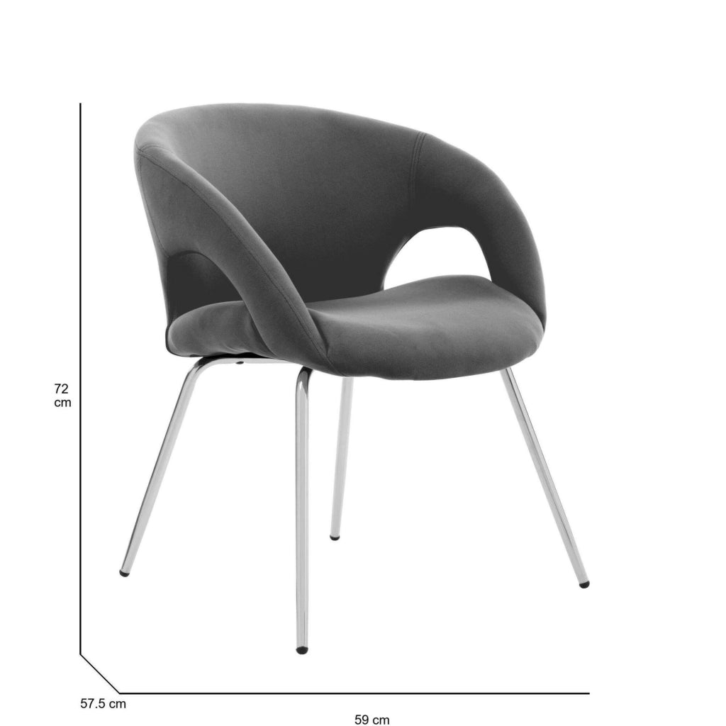 Sedia da ufficio Arturo, Seduta da attesa con braccioli per ufficio, Seduta ergonomica da attesa, 58x59h72 cm, Grigio