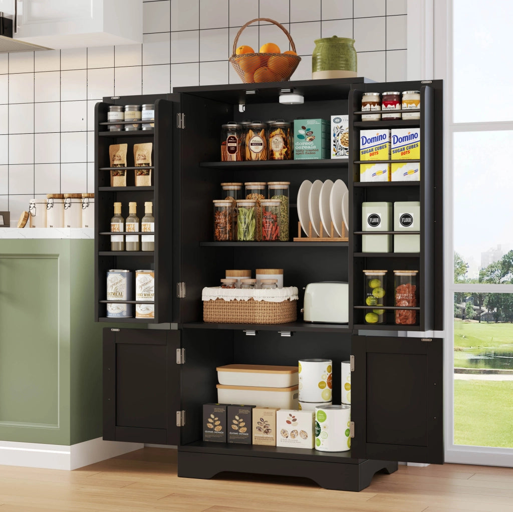 Armadio contenitore in MDF nero 120 x 60 x 40 cm con luce LED a sensore
