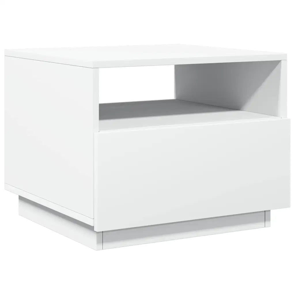 Tavolino da salotto | Tavolino da caff¨¨ | Tavolino da Soggiorno con Luci LED Bianco 50x49x40 cm