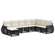 Set Divano da Giardino 8 pcs Nero e Bianco Crema polyrattan 3435508