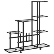 Portapiante | Sostegno per piante con Ruote 94,5x25x92,5 cm Nero in Metallo