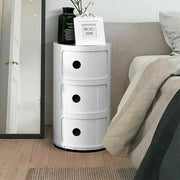 Cassettone di Stoccaggio - Design Moderno - Bianco - 3 Porte - Mobili a Sfera - Utilizzo Interno, Camera da Letto, Bagno, Salotto, Cucina, Corridoio