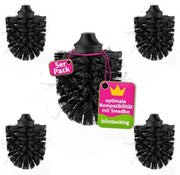 Spazzola per sostituzione set di spazzole per il water, 71 mm, set di spazzole per il water adatto per i set di accessori per il water Smedbo, spazzola con set di setole sostitutive per spazzola per il water, con filo interno M12, 5 pezzi, nero