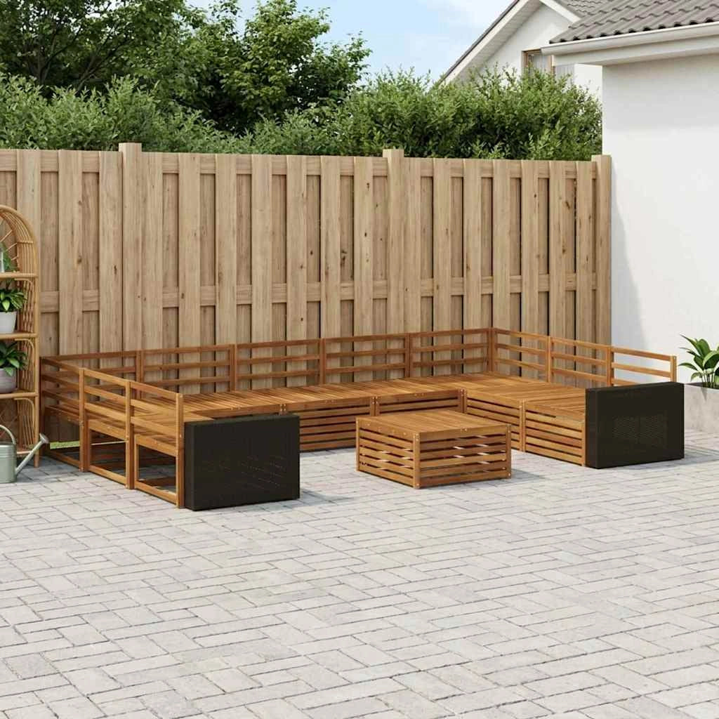 Set di divani da esterno 10 pz Naturale 3383872