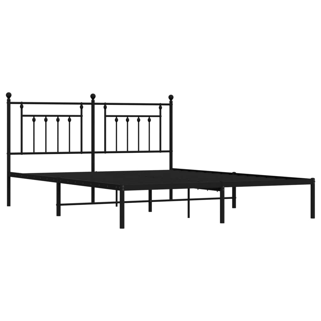 Giroletto con Testiera in Metallo Nero 160x200 cmcod mxl 129733