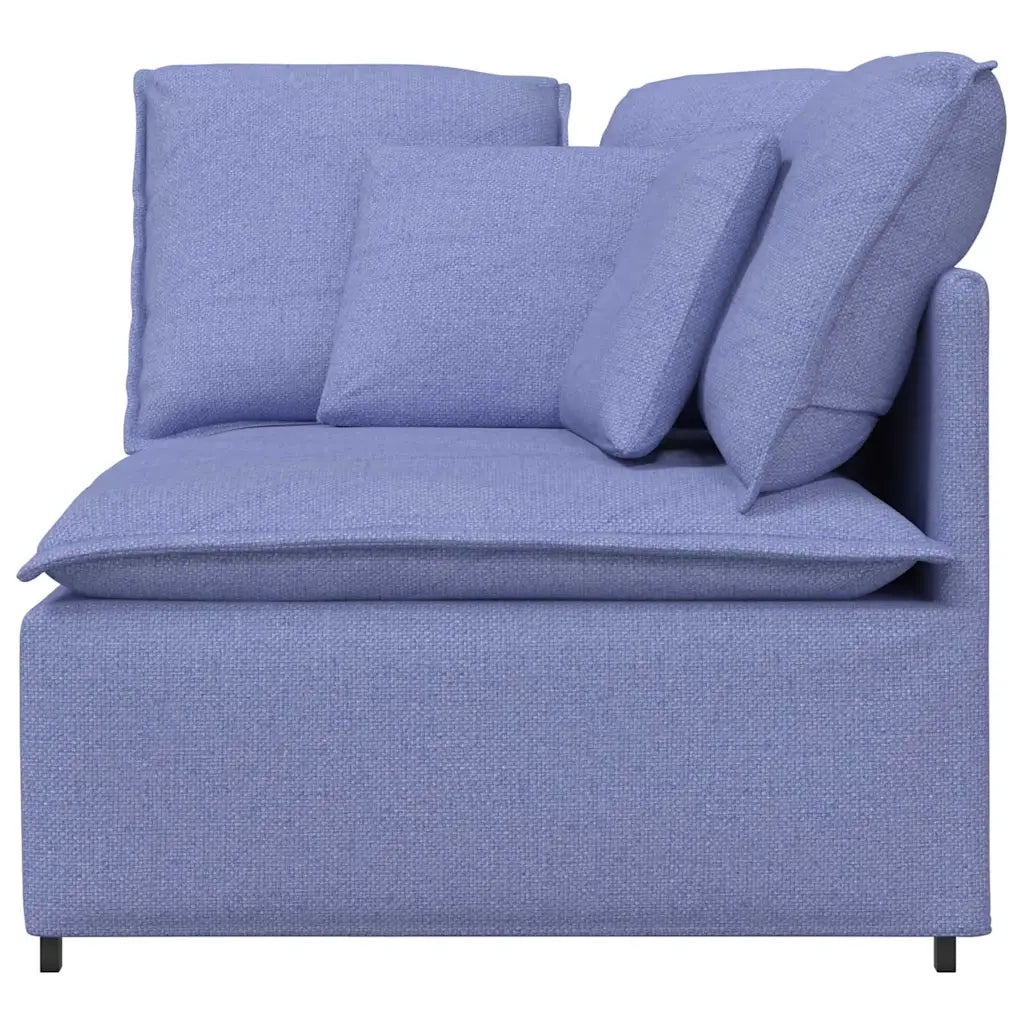 Modulo Divano Angolare Modulare con Cuscini Blu Jeans 100 cm