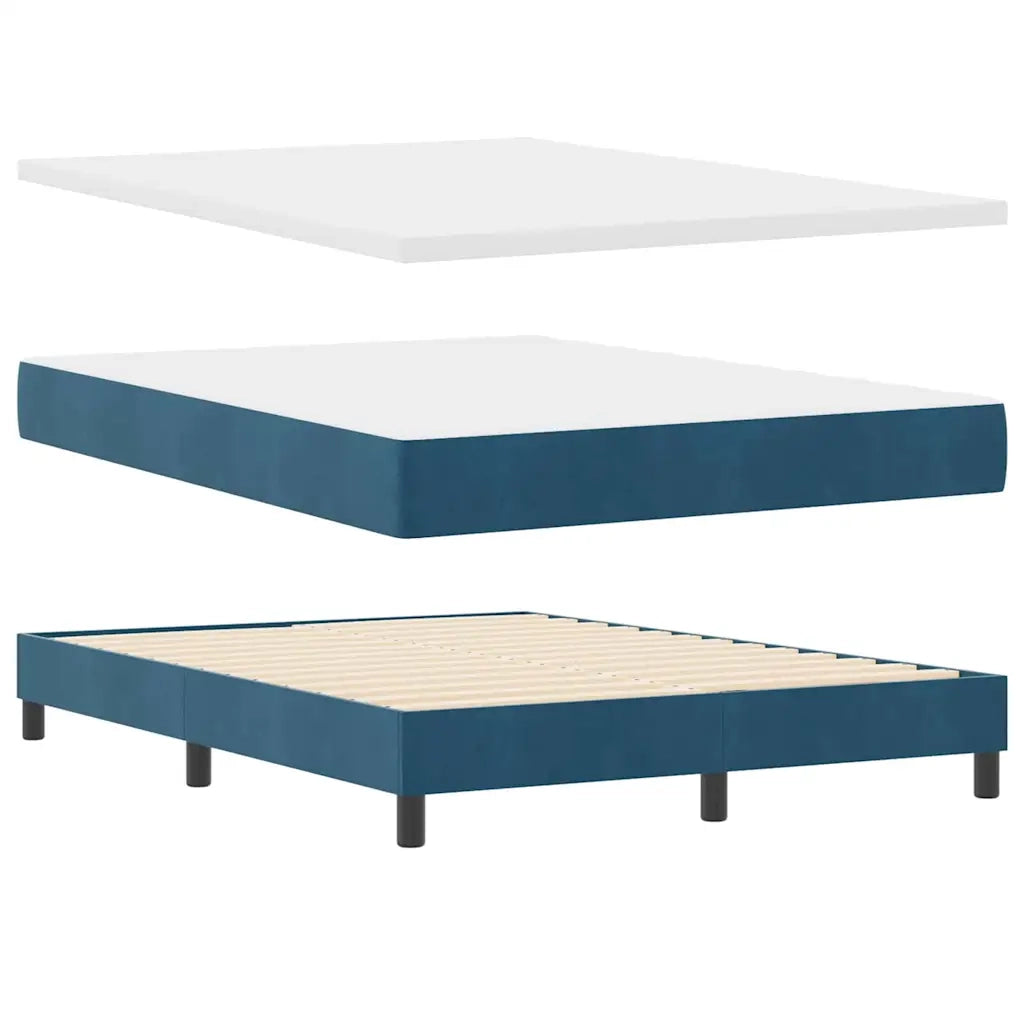 Letto a molle con testiera Blu scuro 140 x 200 cm Velluto 3340392