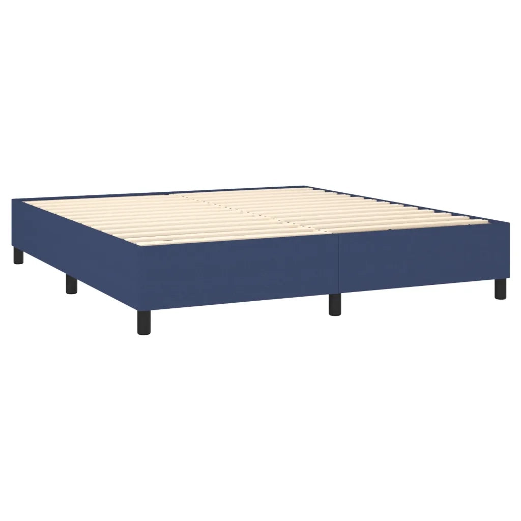 Letto a Molle con Materasso e LED Blu 160x200 cm in Tessuto cod mxl 35763