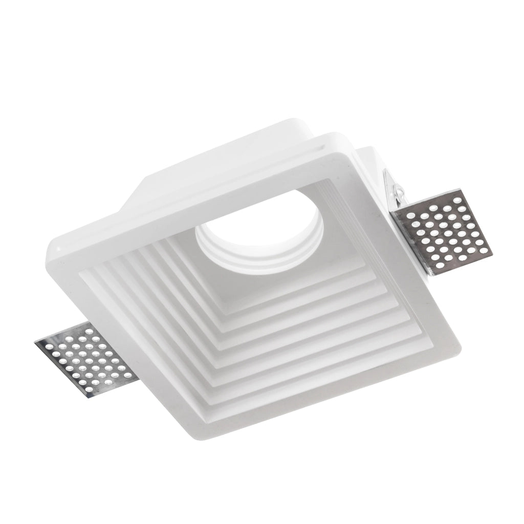 Faretto gesso lampada LED 8W GU10 incasso 12x12cm luce soffitto multicolore negozio ufficio ingresso 230V TONDO 6000K