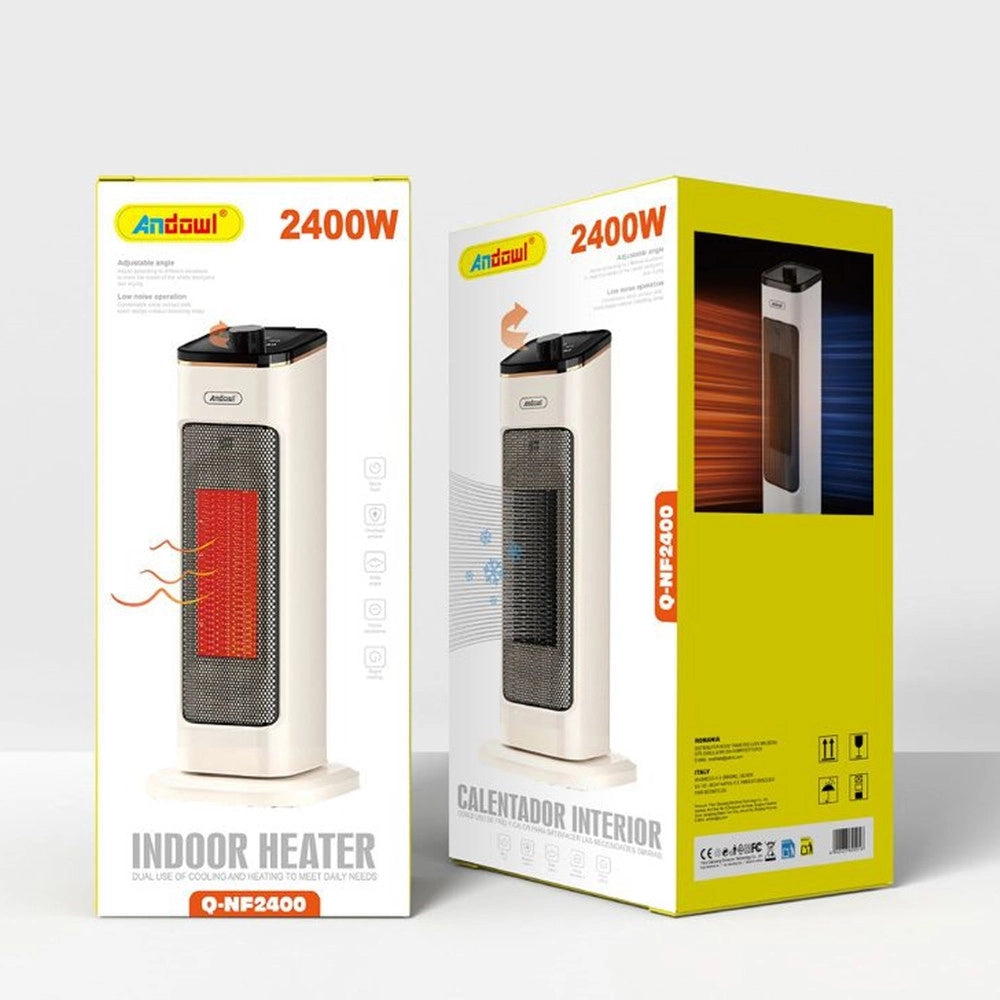 Trade Shop - Stufa Riscaldatore Elettrico Portatile Per Interni Oscillante A Torre 2400w Q-nf2400 -
