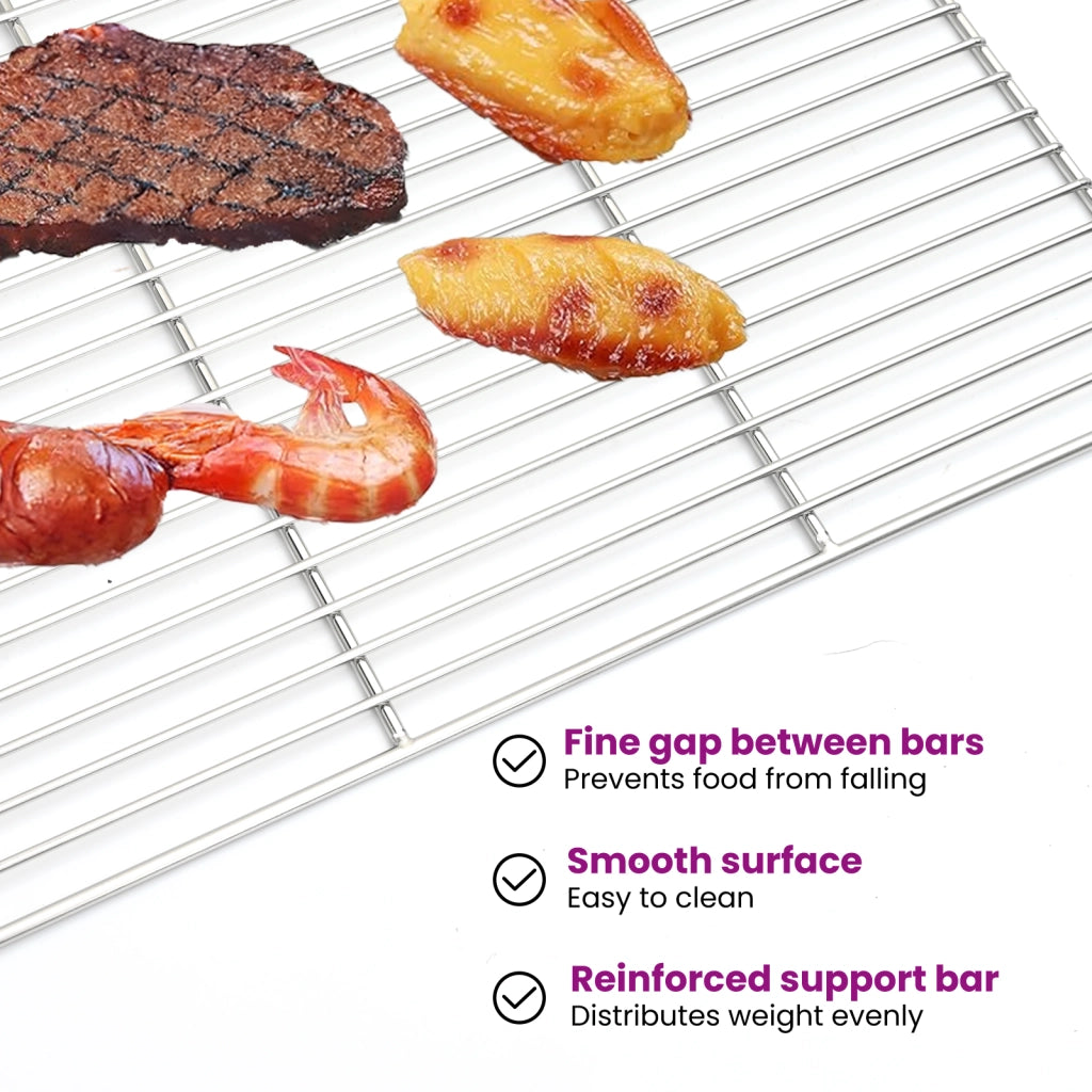 Griglia BBQ  con manici rettangolari 67x40 cm in acciaio inox 304