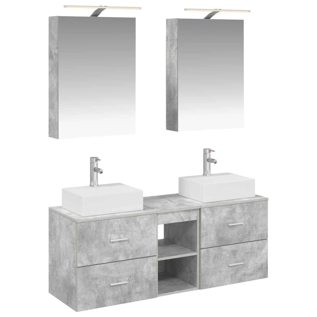 Set di mobili per il bagno 5 pcs Grigio Cemento 3406794