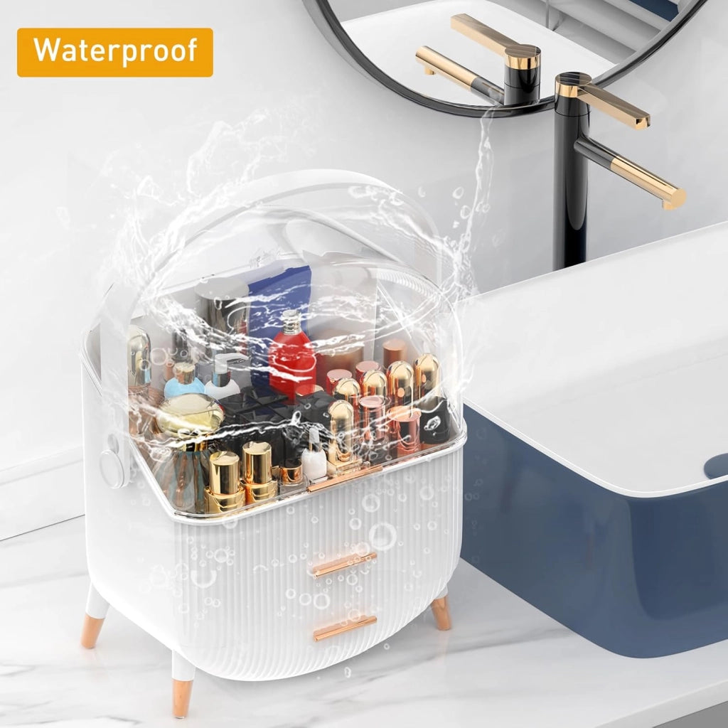 ZMH Porta trucchi da scrivania con più cassetti contenitore per cosmetici bianco 25 x 18,5 x 37 cm