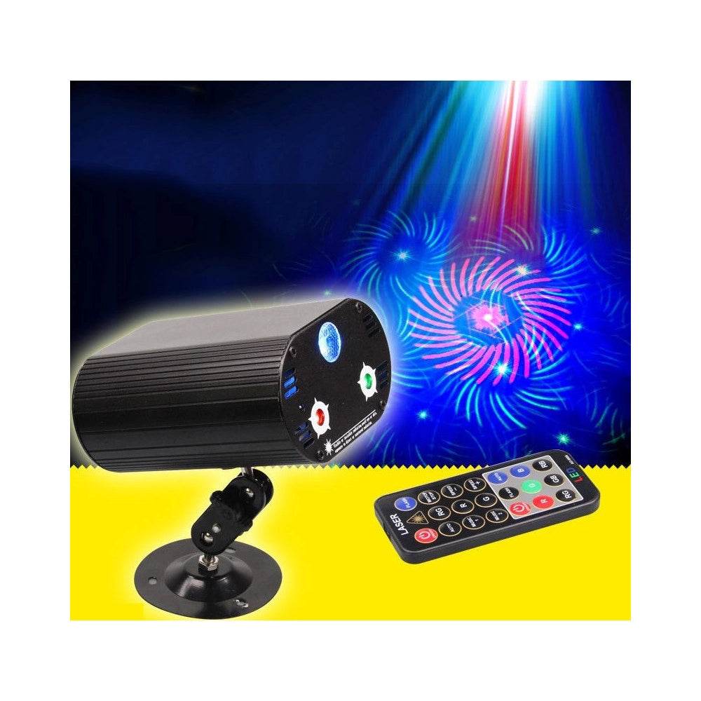 Trade Shop - Mini Proiettore Doppio Laser Luci Led Rgb Punti Colori Per Feste Discoteca Dj -