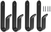 Set di 4 chiodi da appendere - Chiodo da appendere da fissare al muro - Hanger metallico singolo - Chiodo da appendere con viti - Chiodo da appendere da fissare al muro doppio - Hanger metallico robusto - Adatto per bagno/camera da letto (nero)