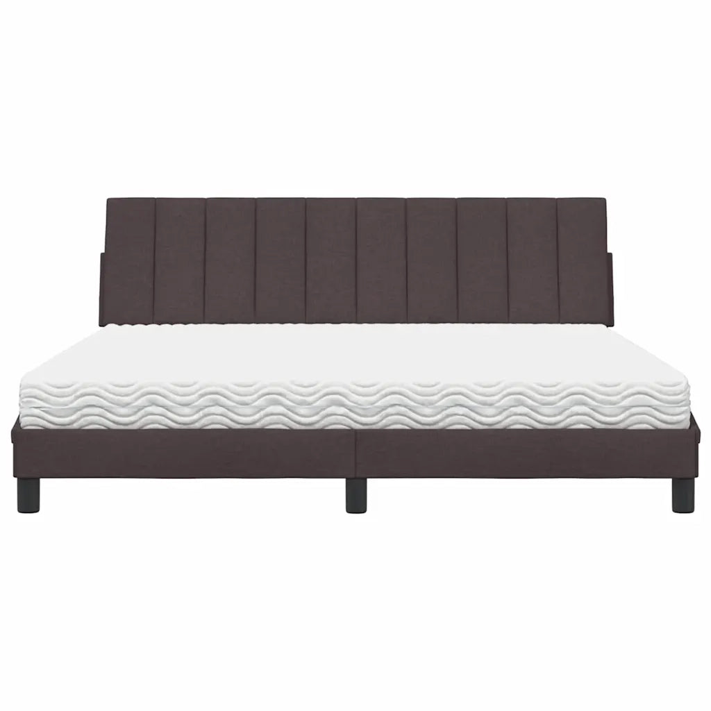 Letto con Materasso Hanko Marrone Scuro 180x200cm Tessuto 3310548