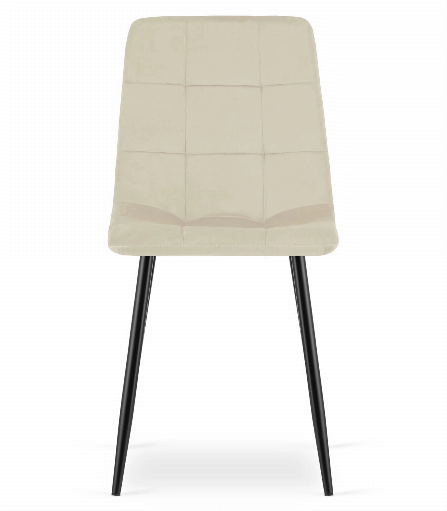 Sedia VALORA PYRA - Moderna in velluto beige con gambe nere