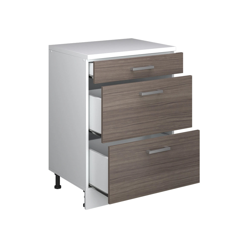 Mobile per mansarda Rion Grigio nobile/Bianco 60 x 83.8 cm senza inclinazione con 3 cassetti Vicco