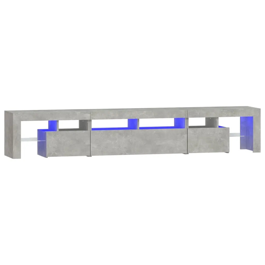 Mobile Porta TV con Luci LED Grigio Cemento 230x36,5x40 cm 3152789