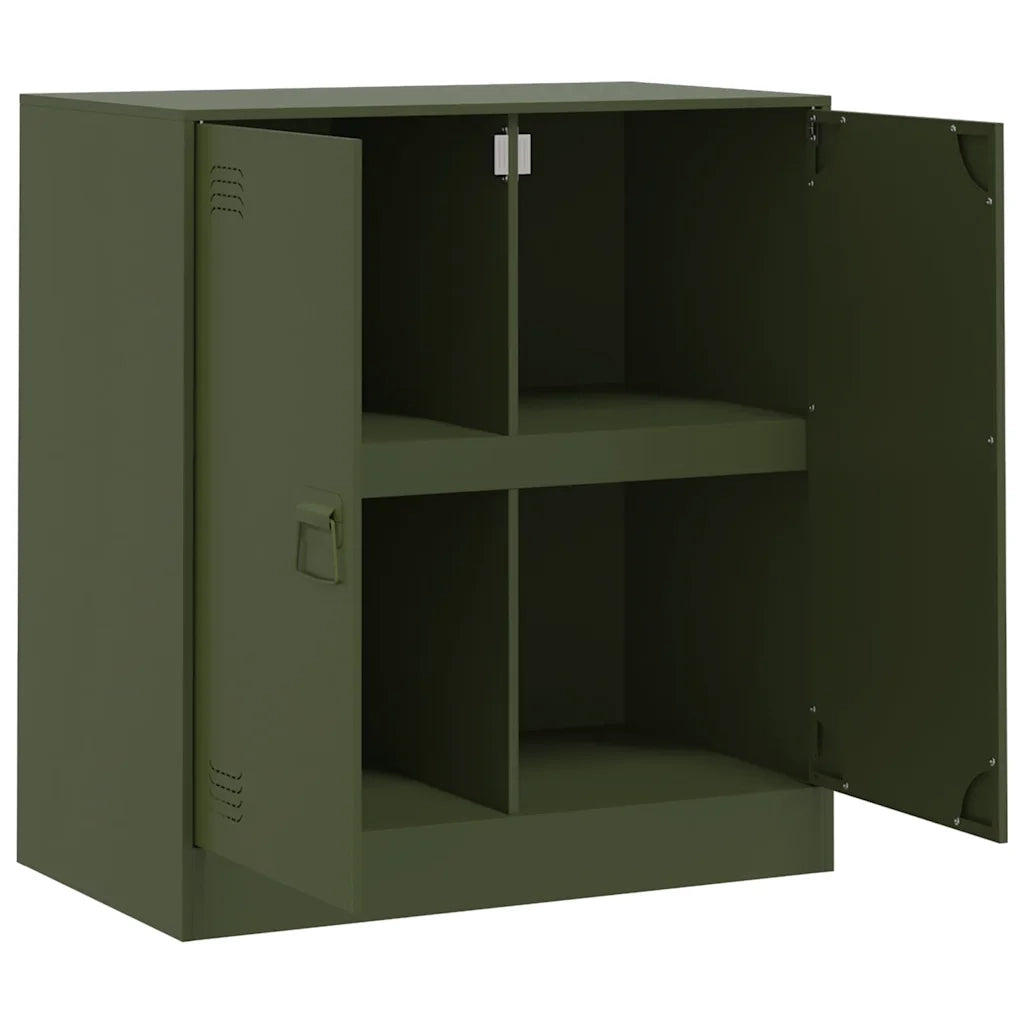 Credenza Verde Oliva 67x39x73 cm in Acciaio
