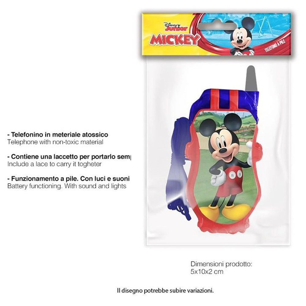Trade Shop - Telefono A Pile Topolino Michey Mouse Gioco Giocattolo Bambini Con Luci E Suoni -