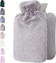 Bottiglia di acqua calda con morbido cuscino - Allevia il dolore alla schiena, collo e spalle - 1,8 L - Ideale regalo per donne e bambini